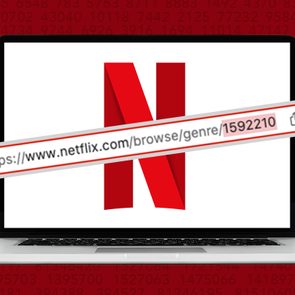 A laptop displays Netflix's red 