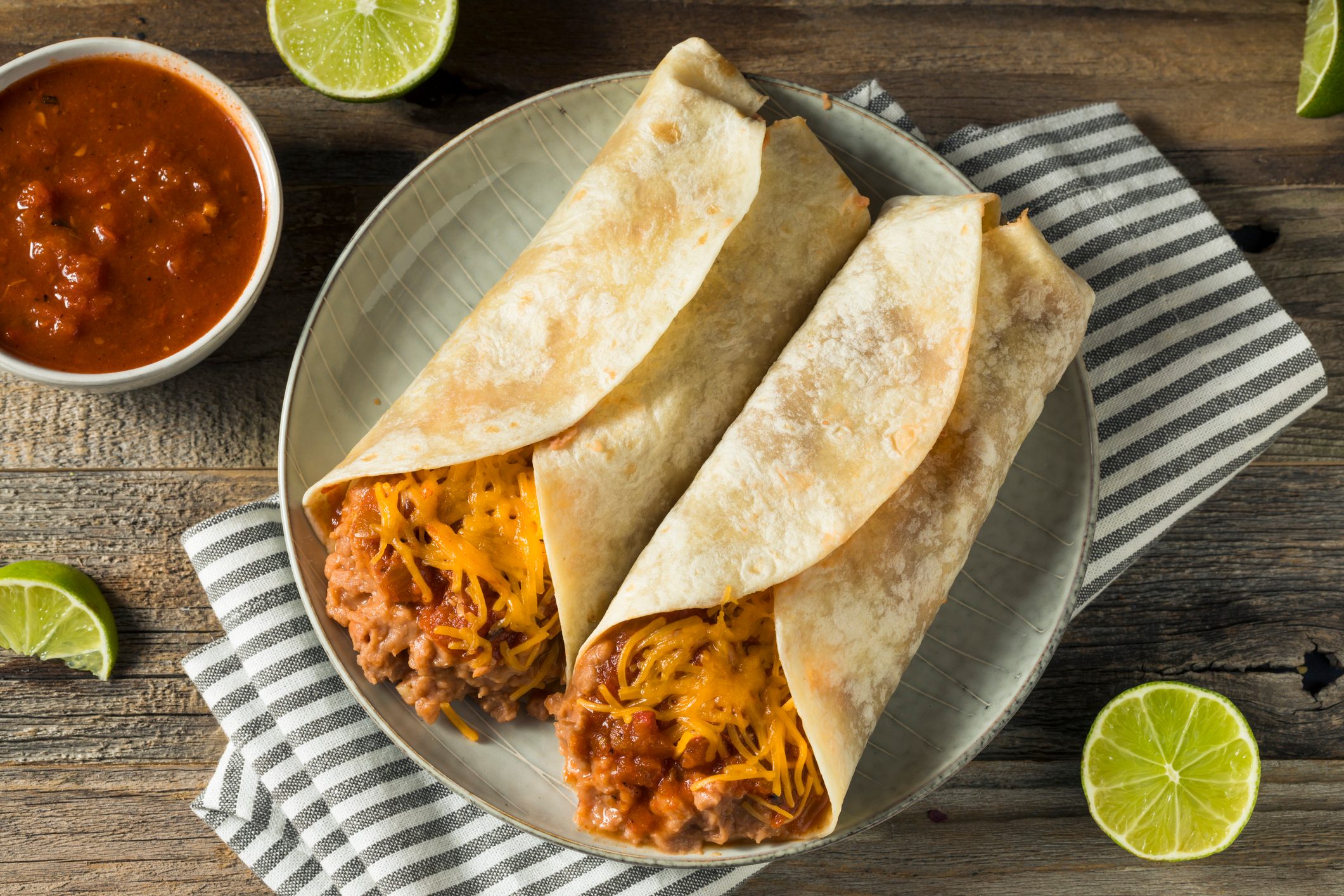 Homemade Bean and Cheese Burrito