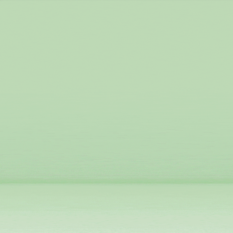 Robot performs a dance in a minimalistic green environment.