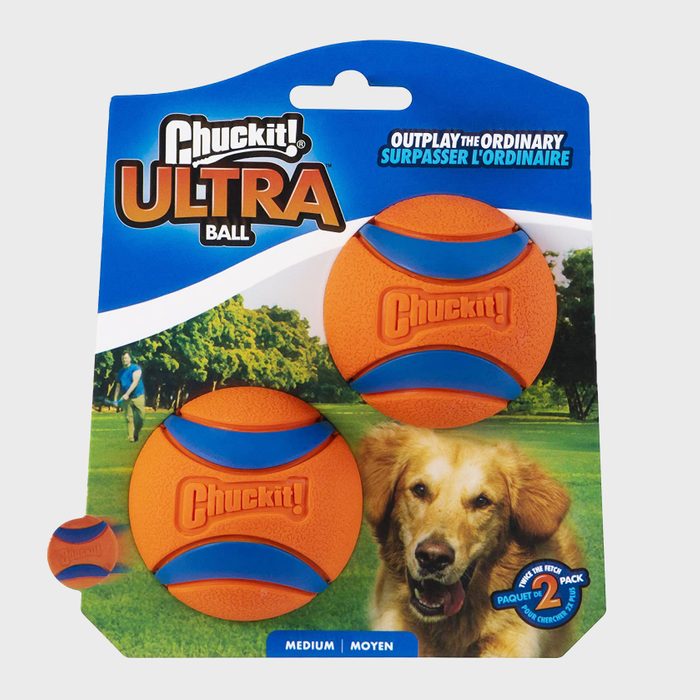 Two orange balls sit on packaging labeled 
