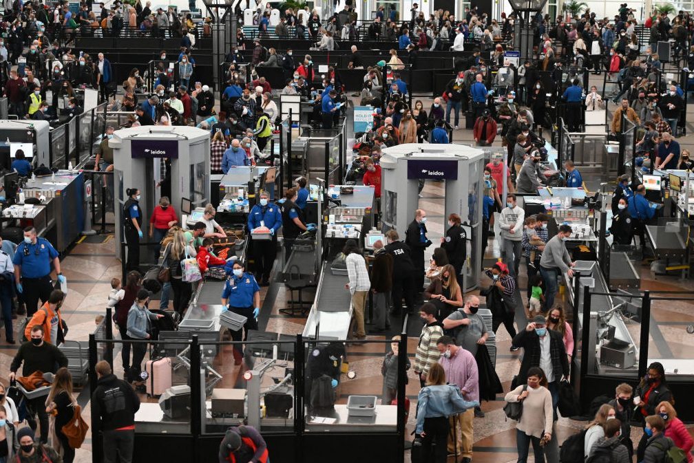 Denver International Airport the day before Thanksgiving