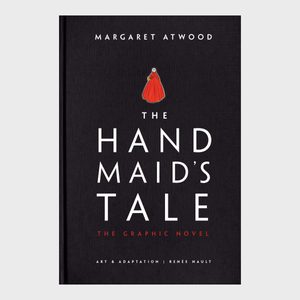 Book cover features a small red-cloaked figure above bold text: 
