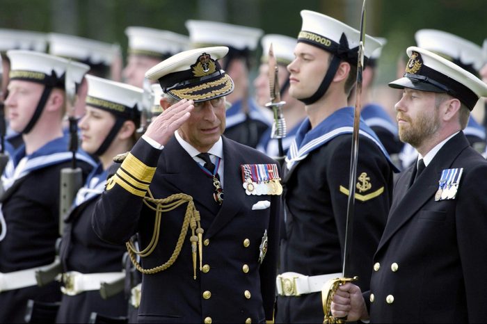 Charles Saluting