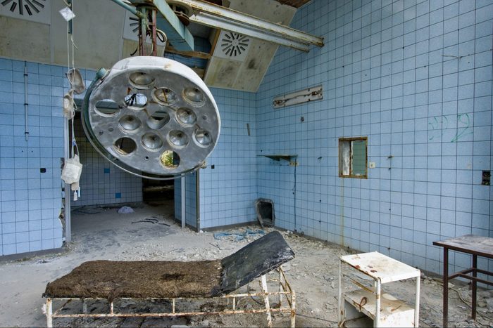 Germany - Brandenburg - Beelitz-Heilstaetten: One of the rooms of the former hospital "Beelitzer Heilstaetten" which is in need of rehabilitation. From 1945-1994 it used to be a hospital for the Sovjet army in East-Germany, former surgery