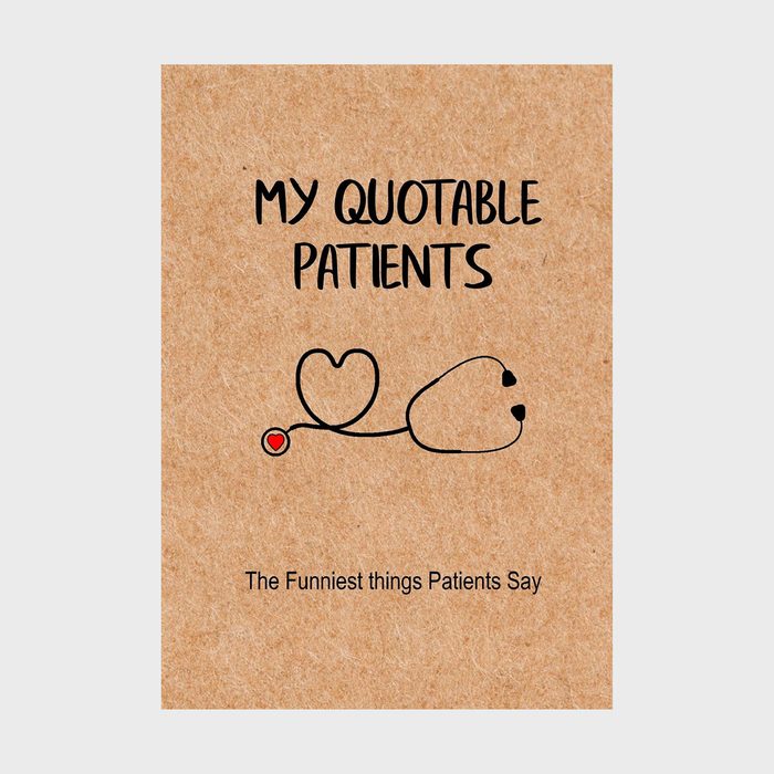 A stethoscope forms a heart on a textured cover, titled 