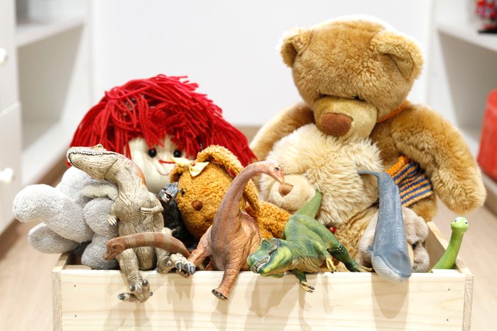 Box with Teddy Bears and Toys