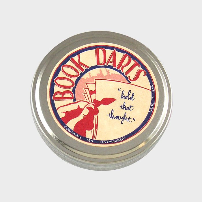 Tin container showcases a vintage-style label, stating 