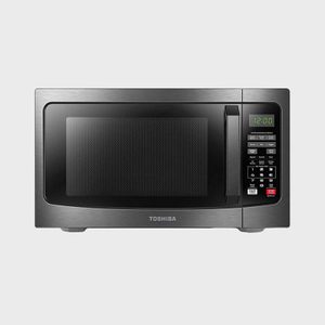 Microwave displaying time 