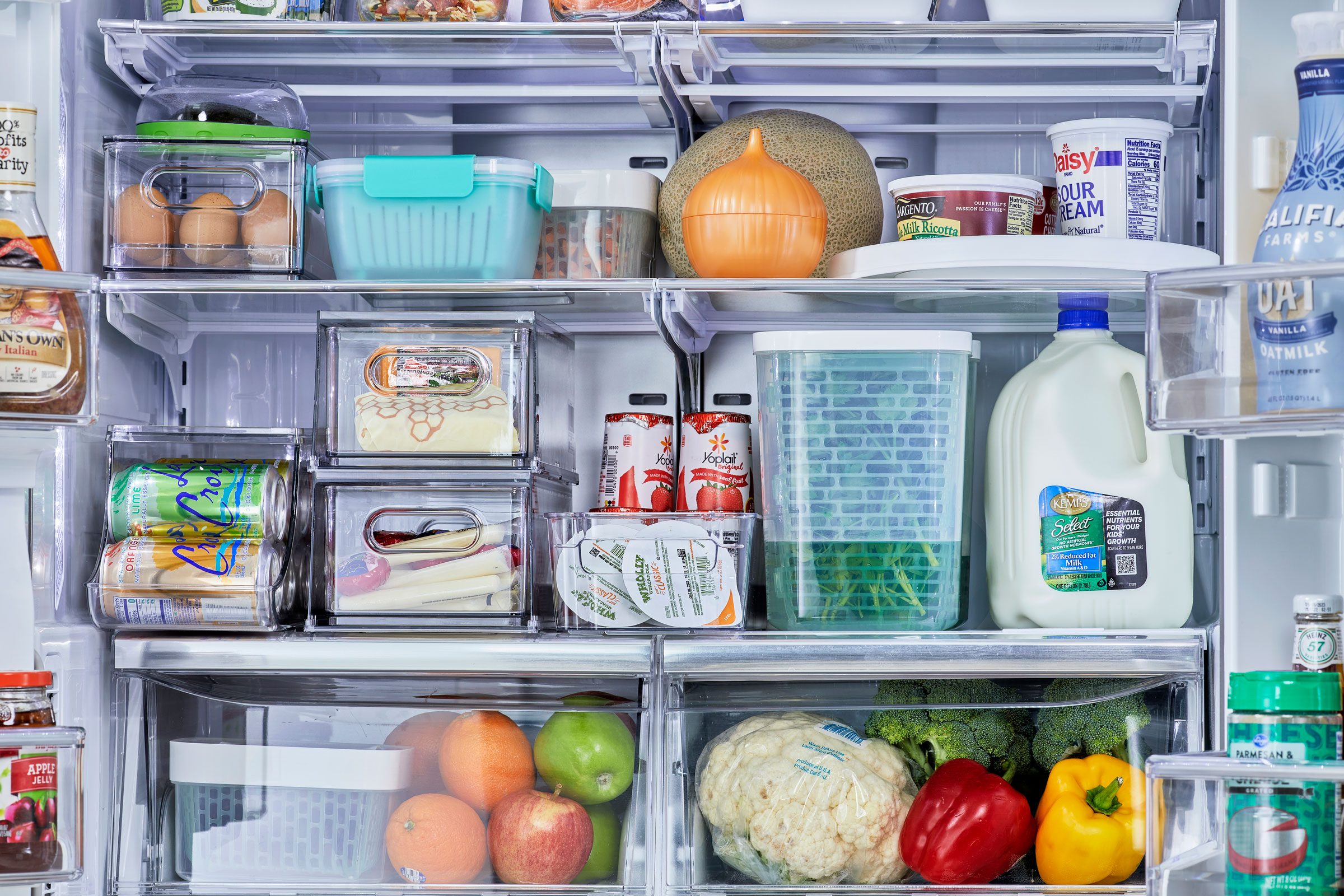 Organized Refridgerator shelves