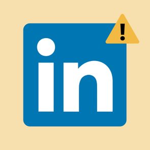 Blue LinkedIn logo with white 