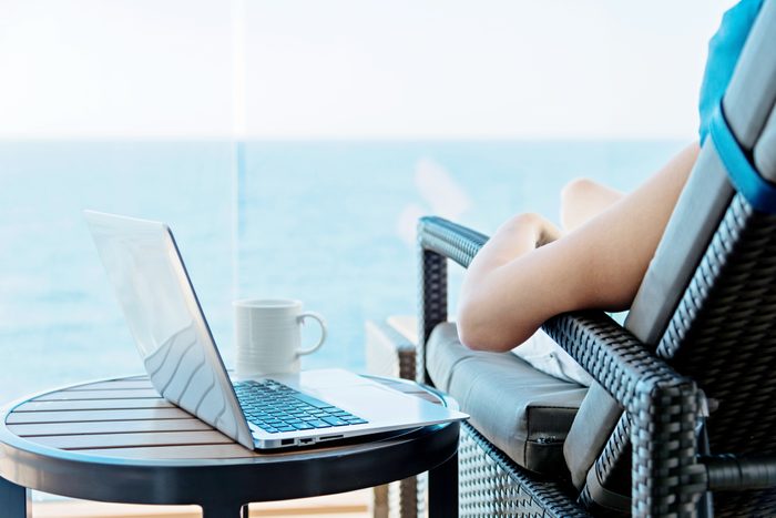 Woman working on cruise ship