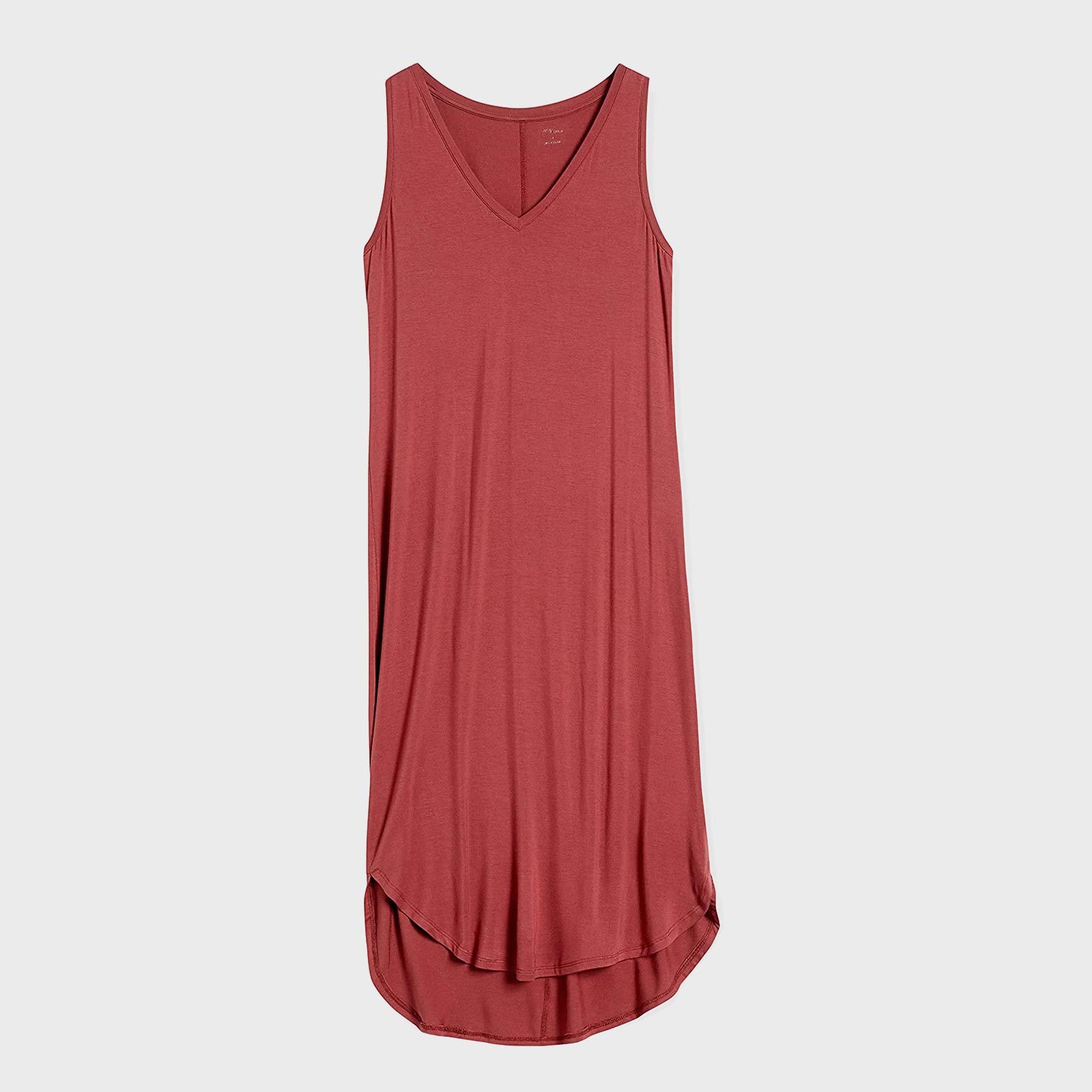 Amazon Essentials Women's Jersey Standard Fit Sleeveless V Neck Midi Dress