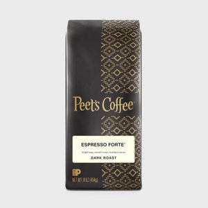 A black coffee bag with 