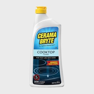 Bottle with yellow cap displays text promoting 