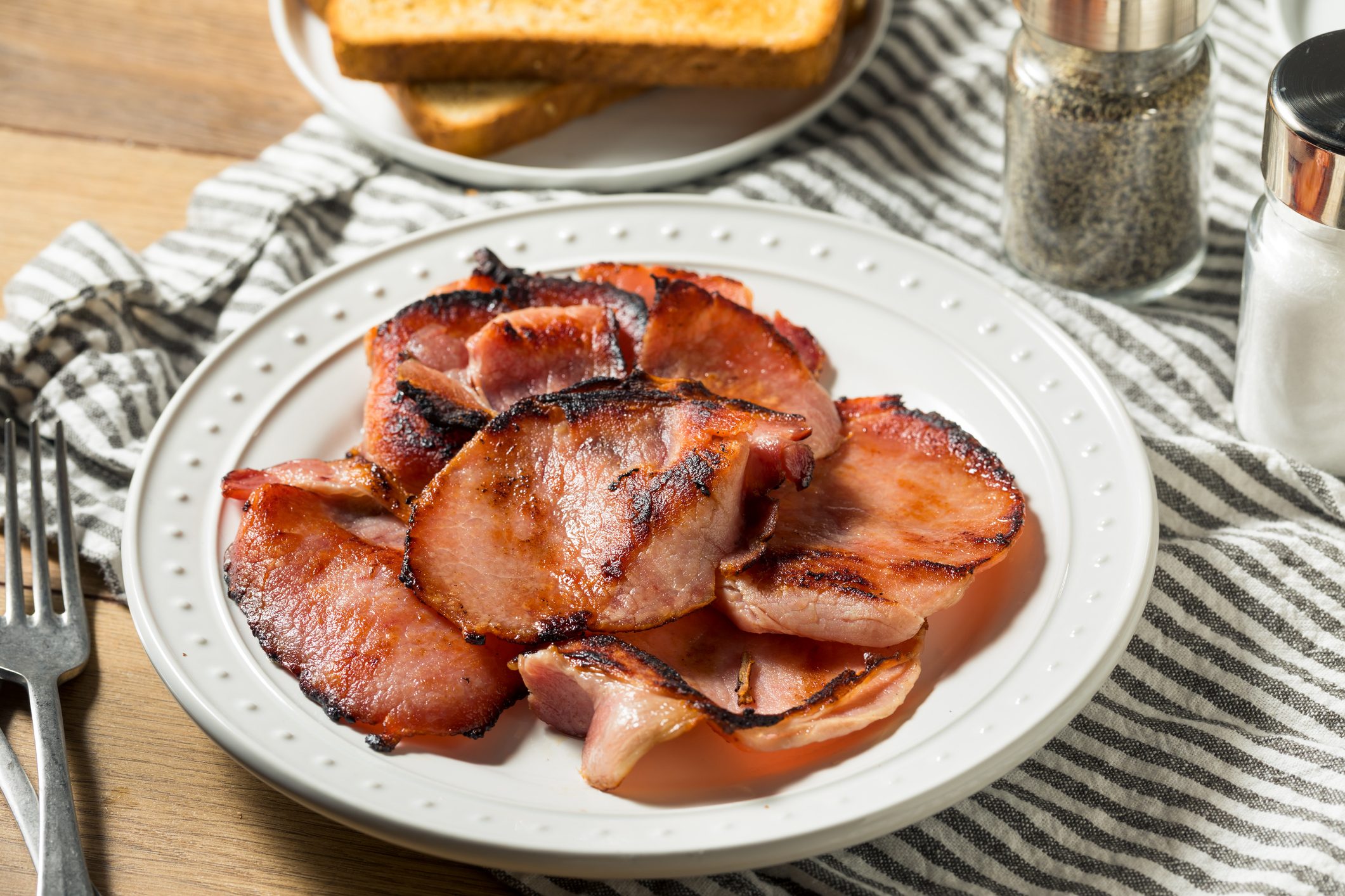 Homemade Cooked Canadian Bacon
