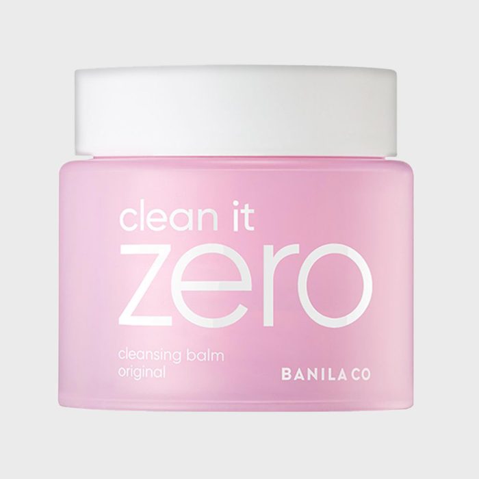 Pink jar labeled 