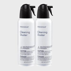 Two white aerosol cans labeled 
