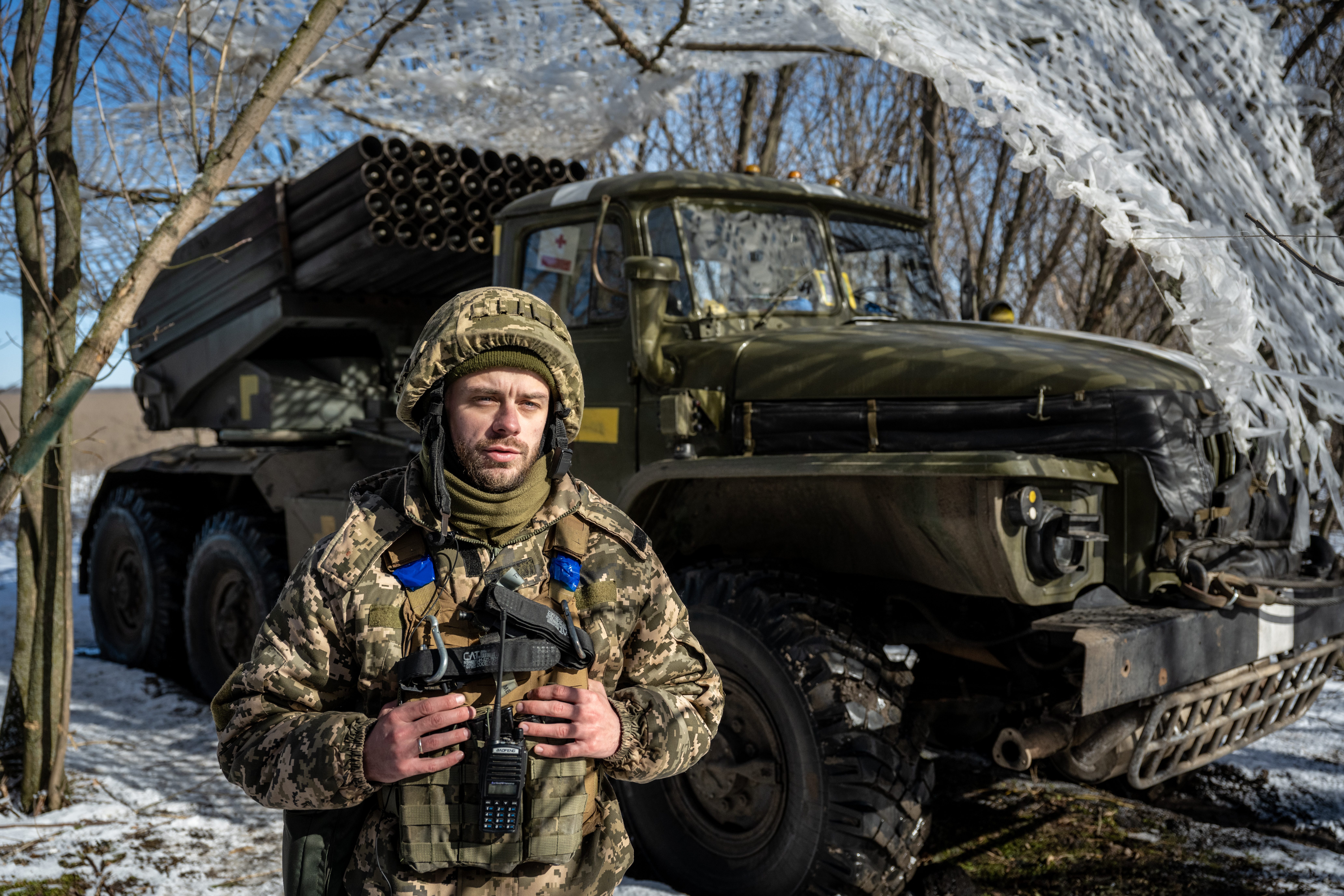 Ukrainian Soldiers Target Russian Troops With Rocket Fire In Southern Donbas