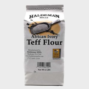 A flour bag displays 