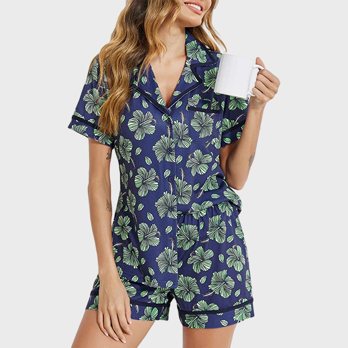 Short Sleeve Printed Pj Set