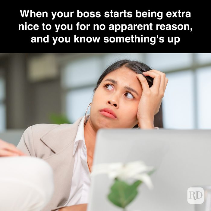 32 When Your Boss Starts Being Extra Nice To You For No Apparent Reason And You Know Something's Up Gettyimages 1401461461