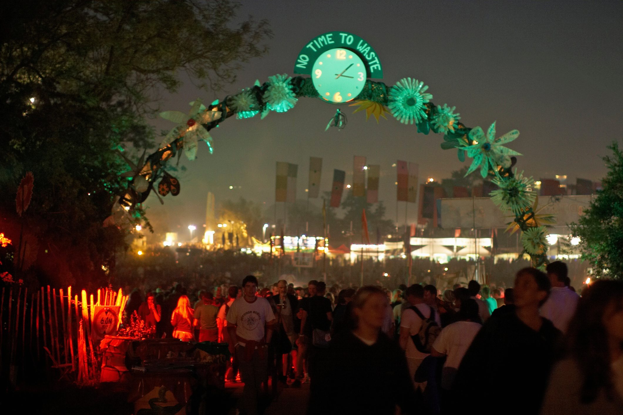 Glastonbury Festival at night