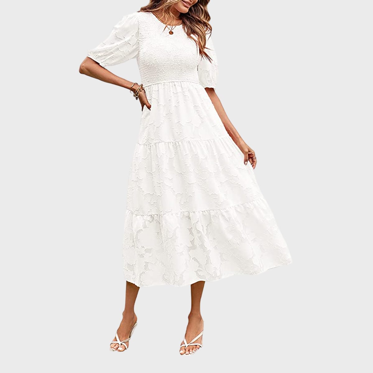 Puff Sleeve Smocked Dress