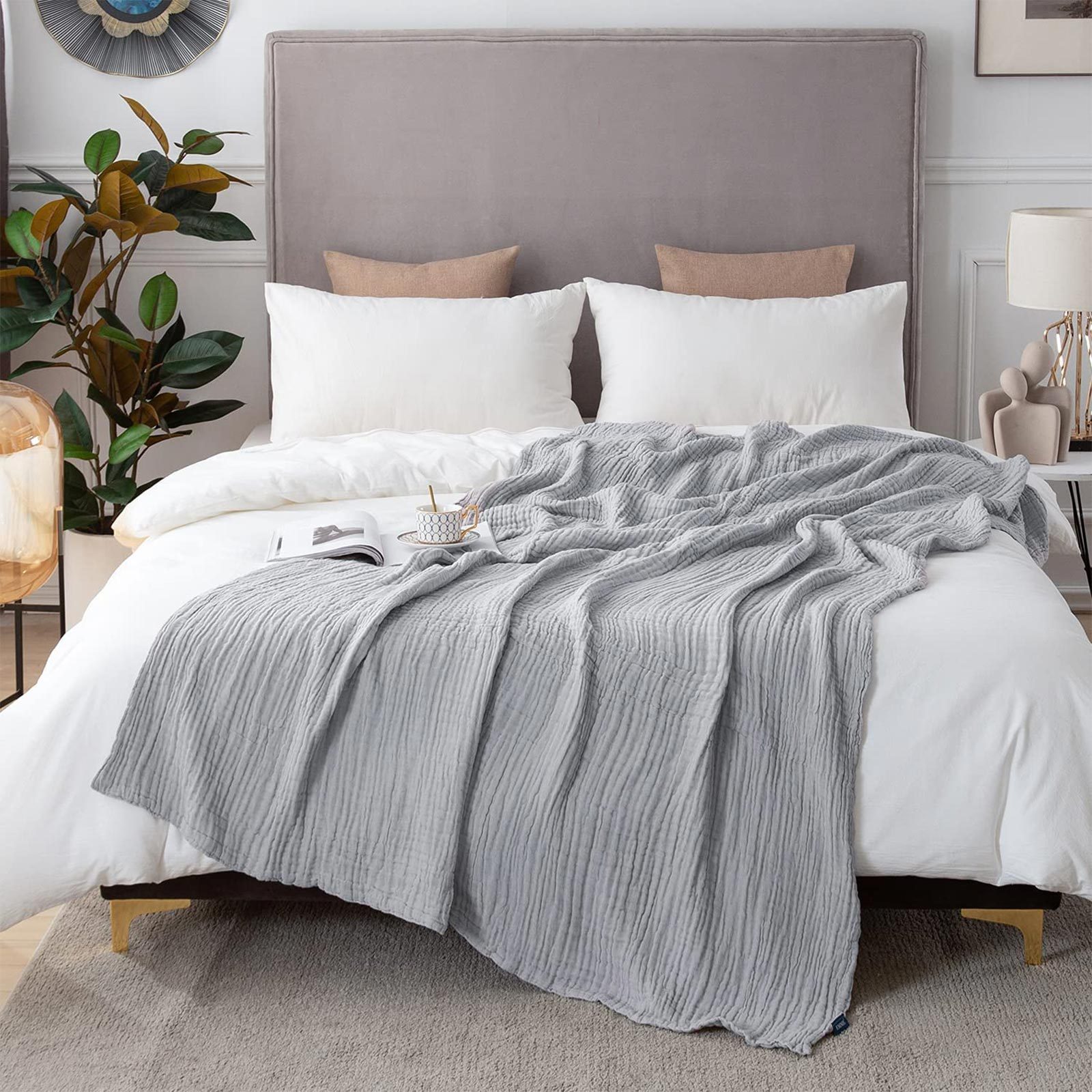 Cooling cotton throw