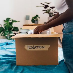 Cardboard box labeled 