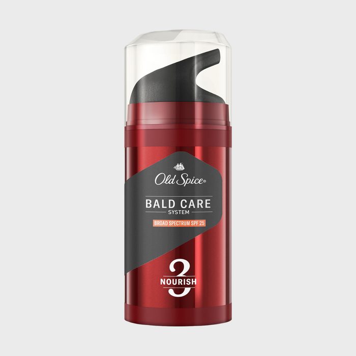 Red bottle with black pump, labeled 
