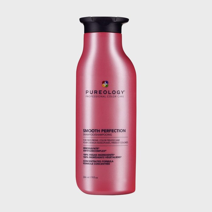 Pink shampoo bottle features 