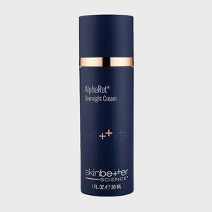 Dark blue bottle labeled 