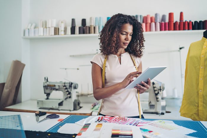 Designer with a digital tablet