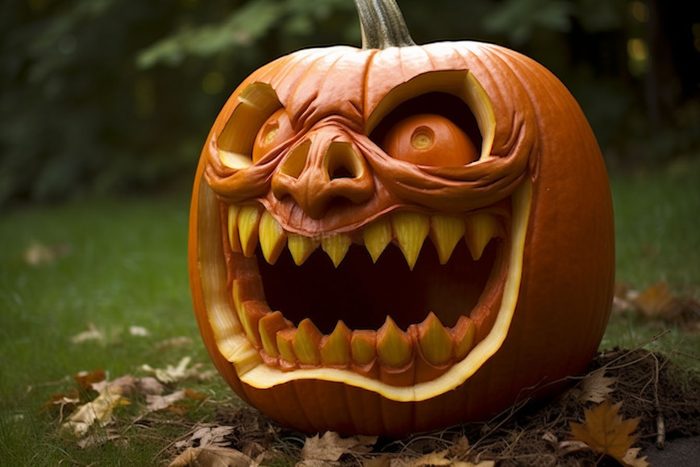 hangry face jackolantern created by AI