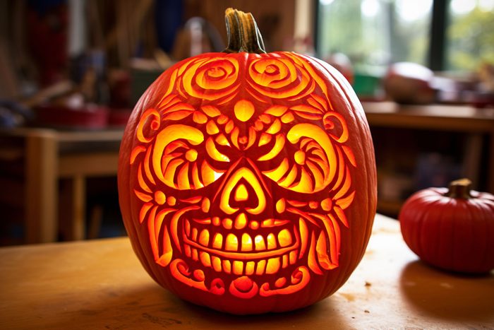 day of the dead jackolantern created by AI