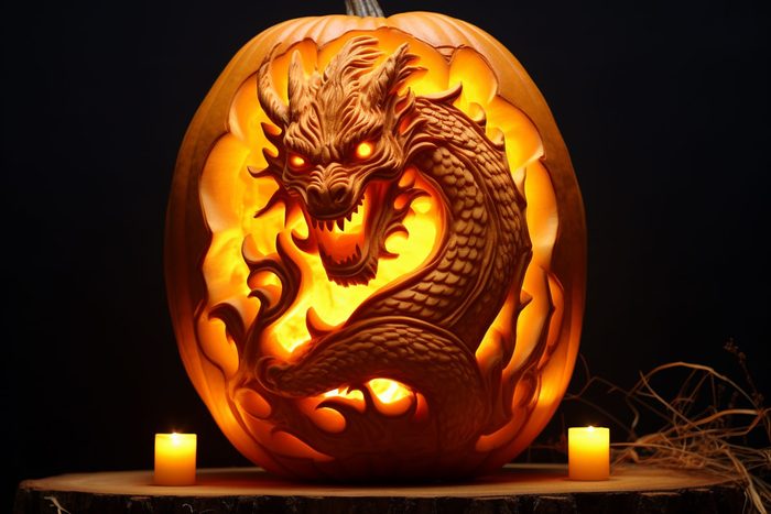 dragon jackolantern created by AI