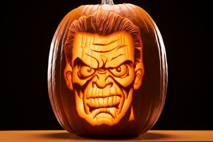 frankenstein face jackolantern created by AI