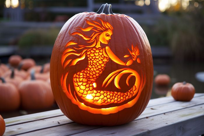 mermaid jackolantern created by AI