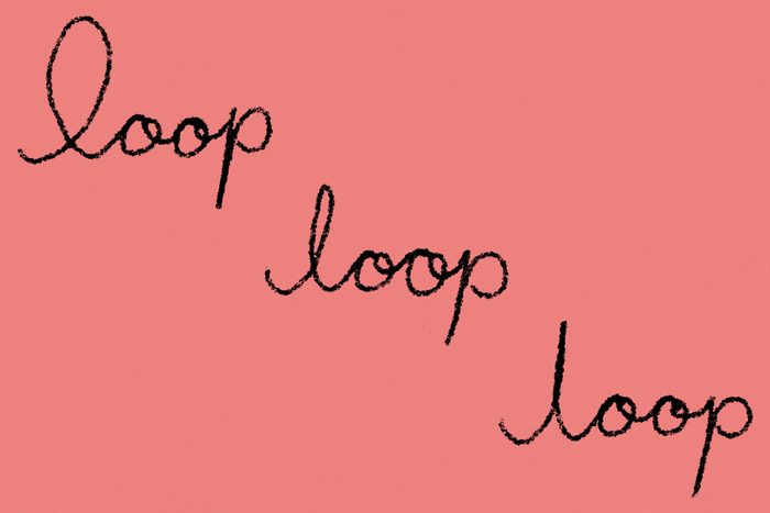 Handwriting showing different ways to loop an "l"