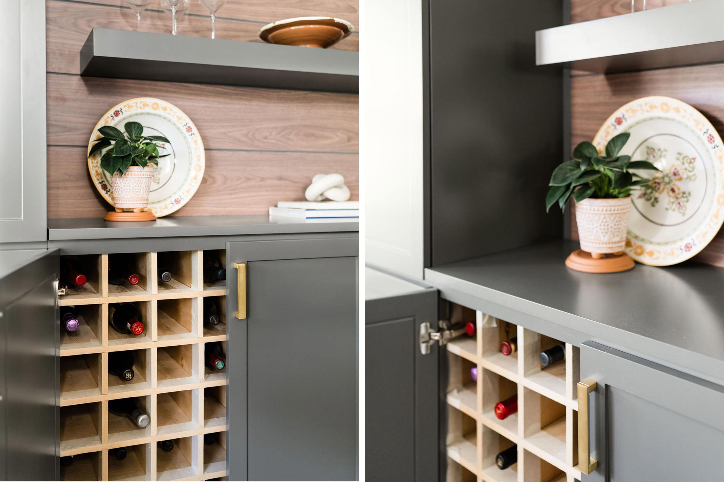 wine cupboard in kitchen
