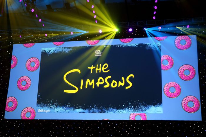 the simpsons on a large screen