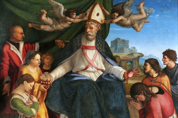 Saint Nicholas Of Bari On The Bishops Throne