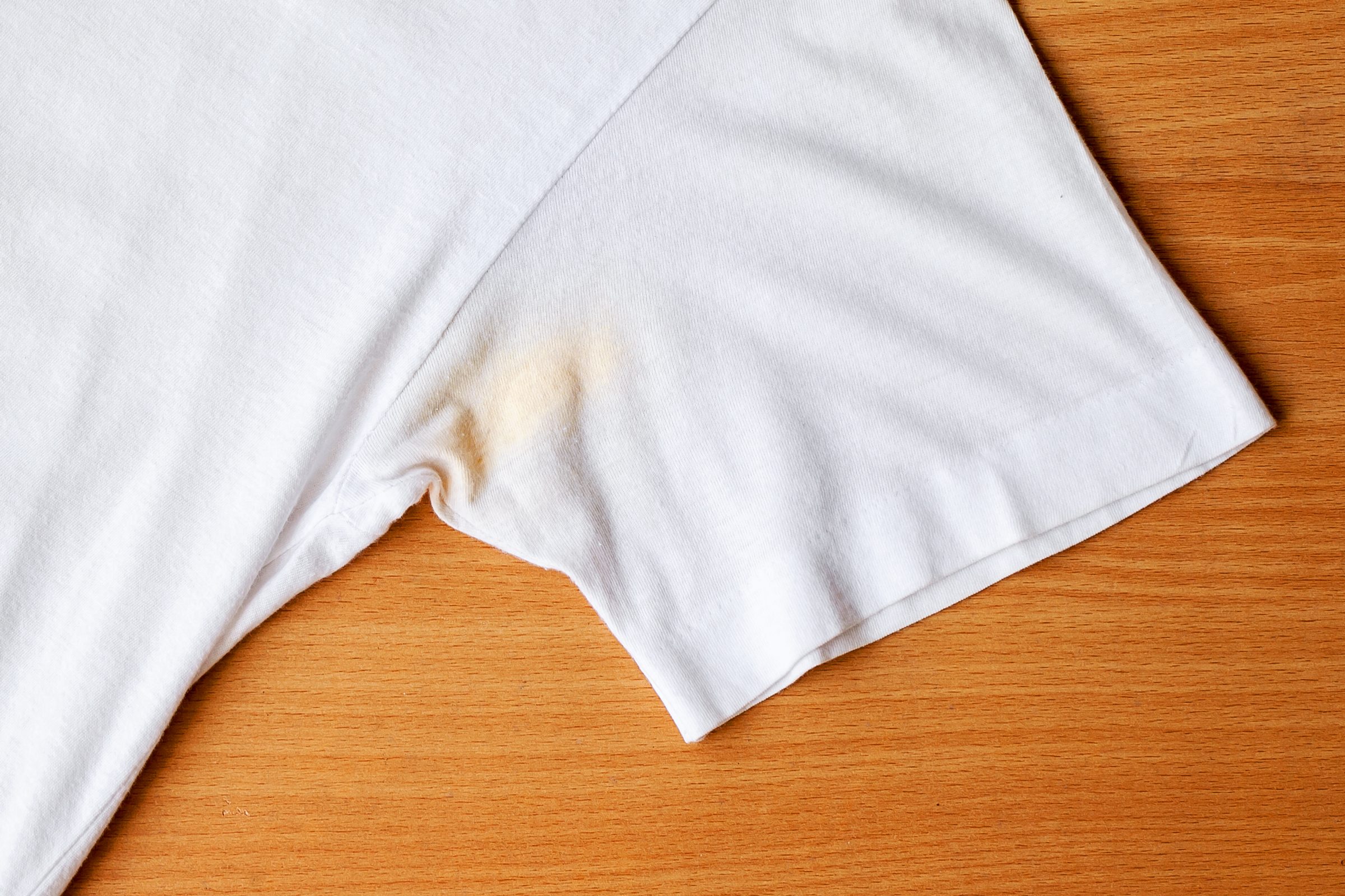 white shirt with sweat stain