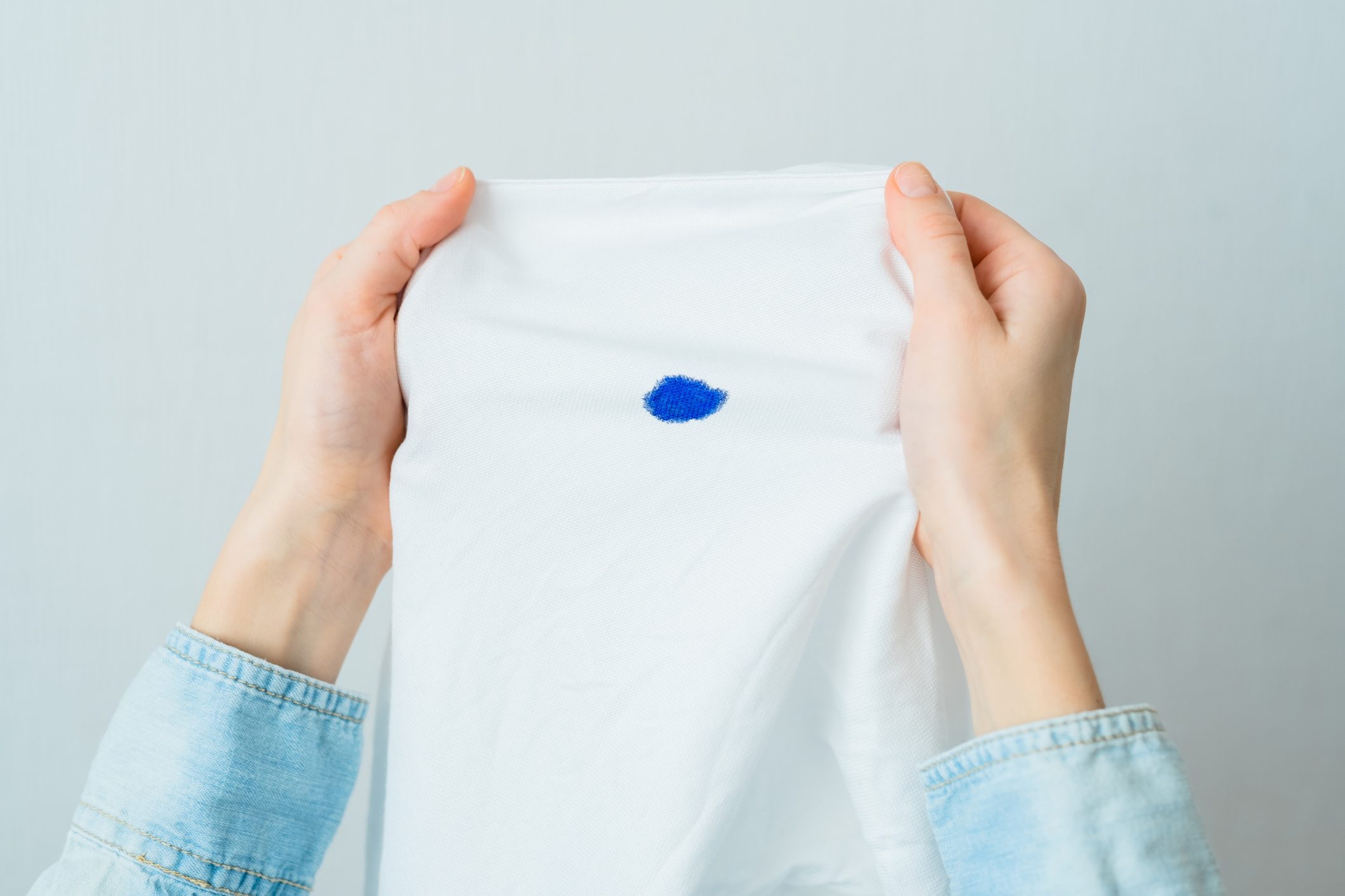Dirty ink stain on a white clothes