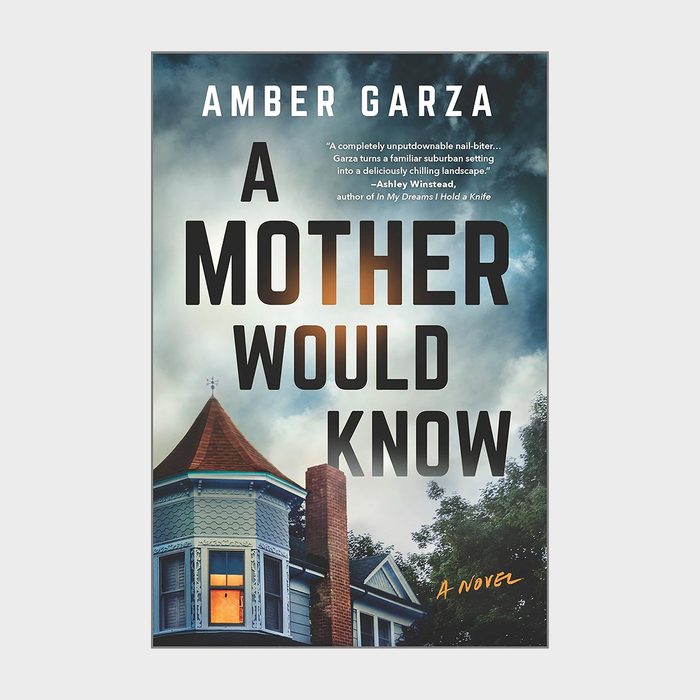 Book cover features a house with a turret against a dark sky. Title: 