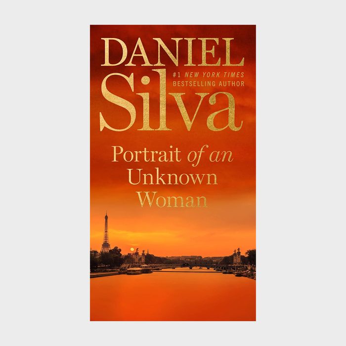 Book cover shows Paris skyline at sunset with bridge, river, and Eiffel Tower; text reads 