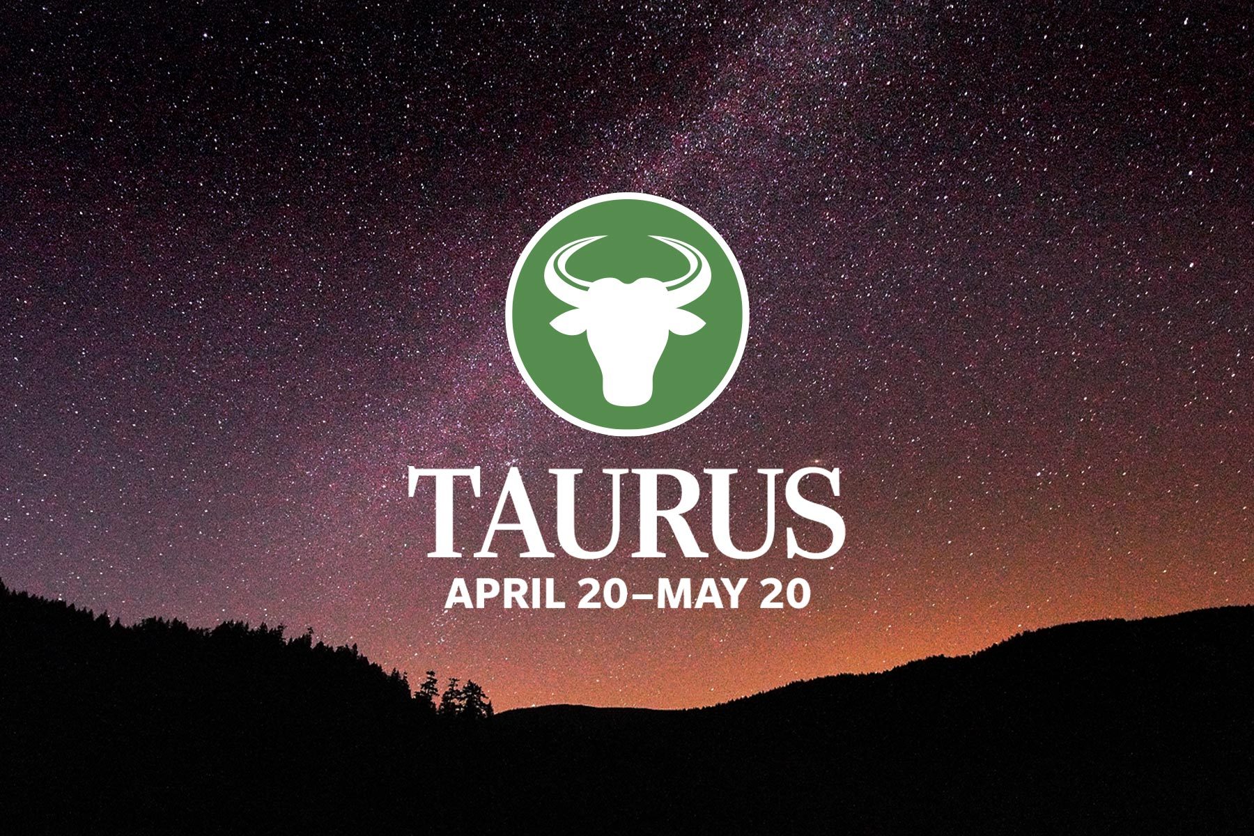 Zodiac Sign Colors taurus on galaxy background, orange and magenta