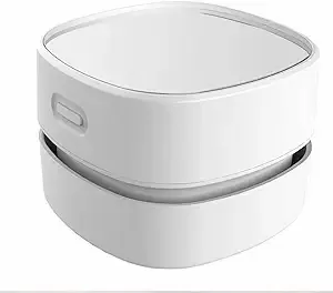 A white, rectangular, two-tiered container with rounded edges sits isolated against a plain background, featuring a small handle indentation on the side.