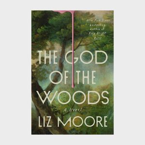 Book cover shows a green forest scene with dripping pink paint. Text: 