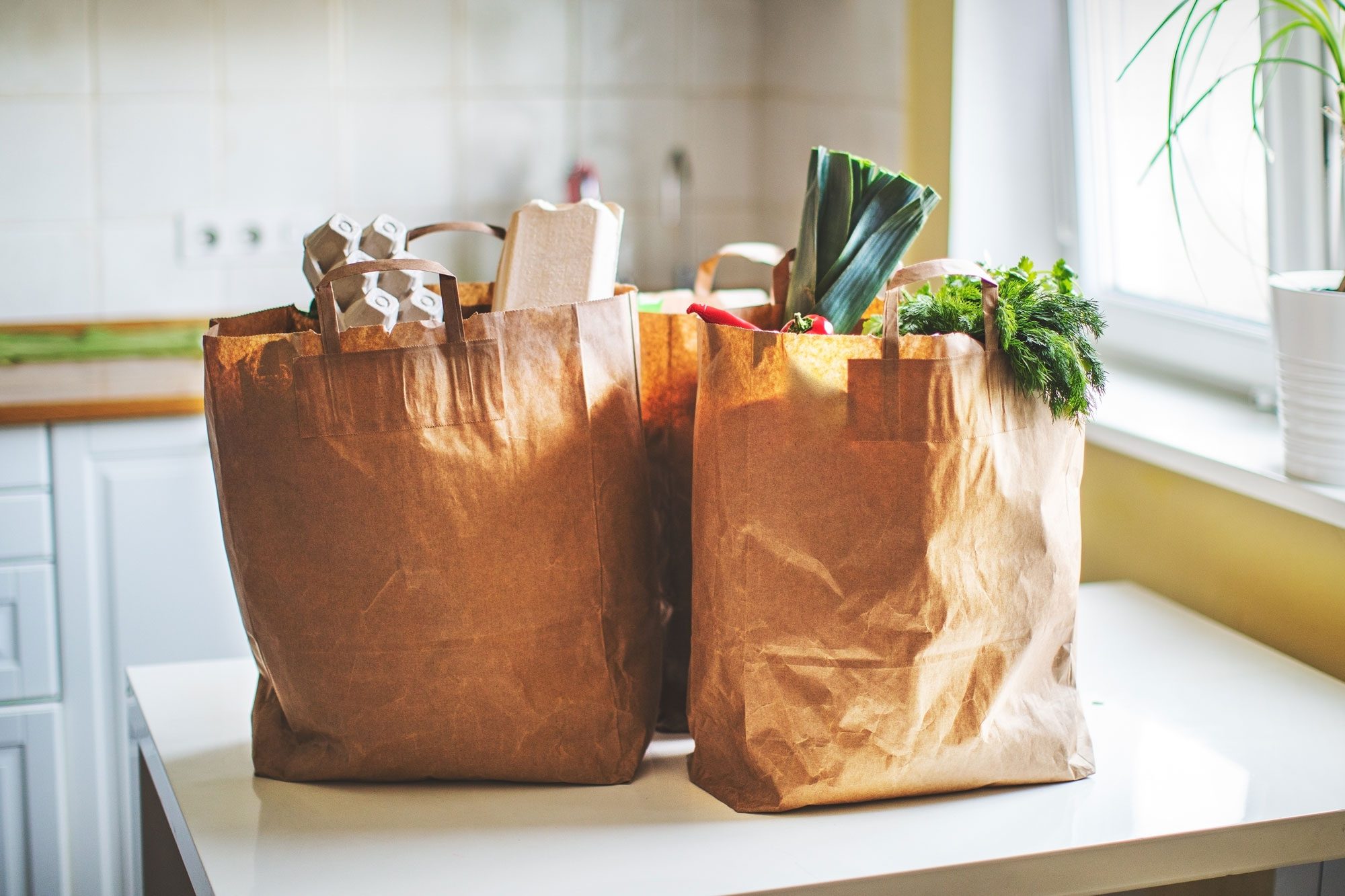 Grocery In Paper Bags